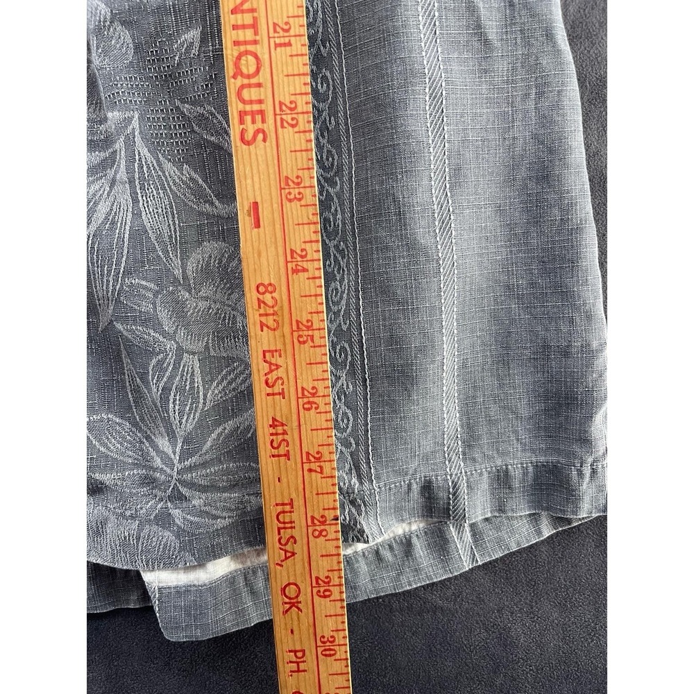 Tommy Bahama Men XL Gray 100% Silk Hawaiian Camp Shirt Floral Embroidered - Picture 5 of 8